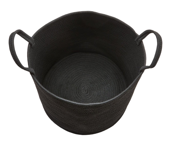 Canvas Finn Woven Cotton Rope Storage Basket, Black I7