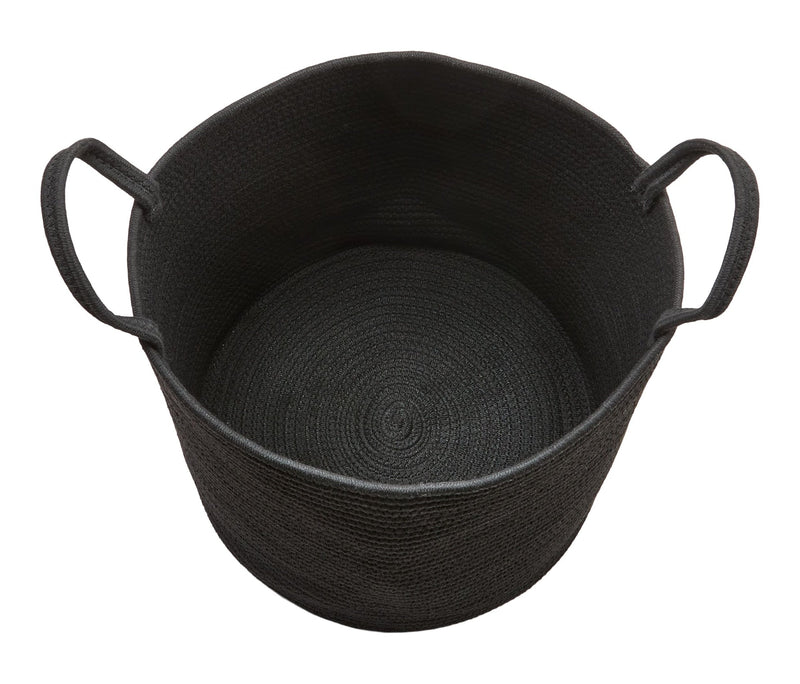 Canvas Finn Woven Cotton Rope Storage Basket, Black I7
