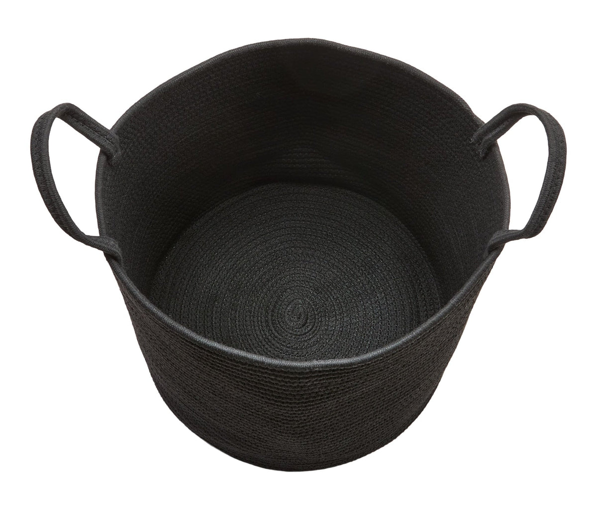 Canvas Finn Woven Cotton Rope Storage Basket, Black