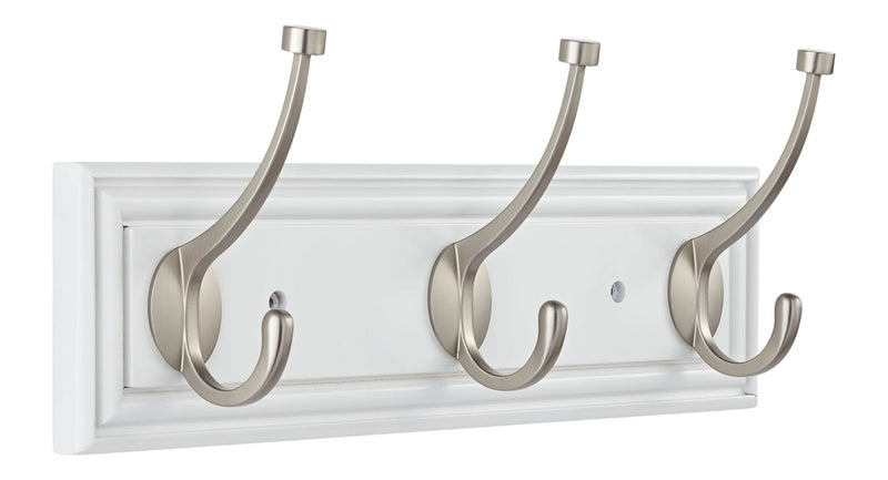 CANVAS Galena Stainless Steel 3-Hook Rail, White, 16-in S4