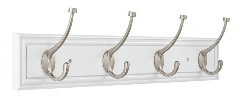 CANVAS Galena Stainless Steel 4-Hook Pill Top Rail, White/Silver, 27-in W3
