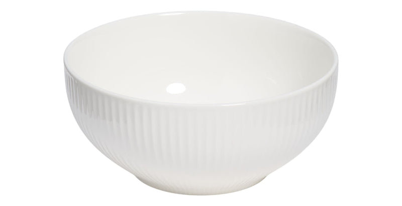 CANVAS Highbury Ribbed New Bone Low Bowl, 1-pc, White J8