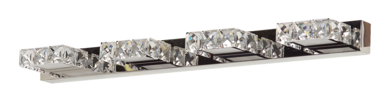 CANVAS Isabella 4-Light Crystal Design LED Vanity Light Fixture, Chrome N8
