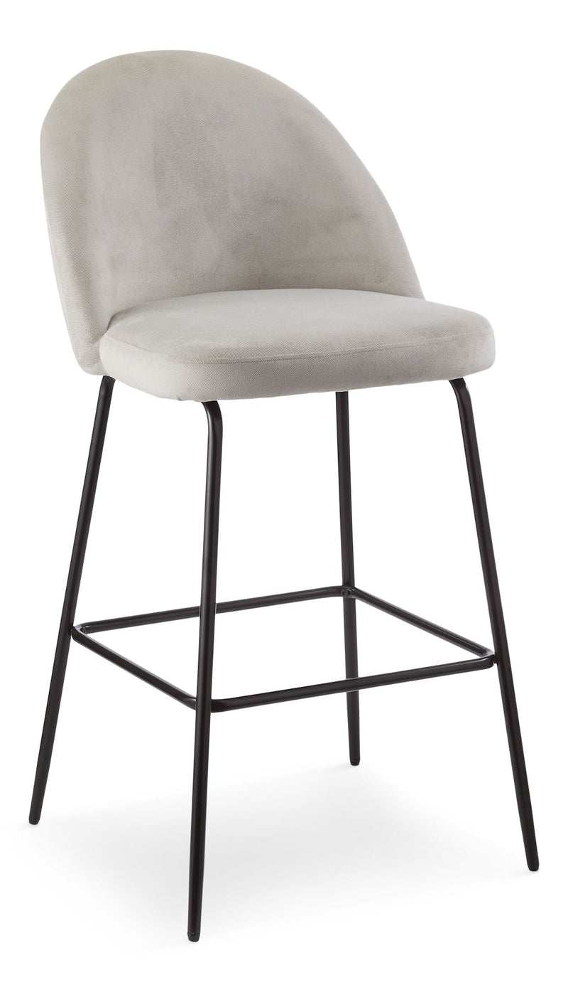 Canvas Koen Bar Elegant Counter Stool with Footrest, Grey Q1