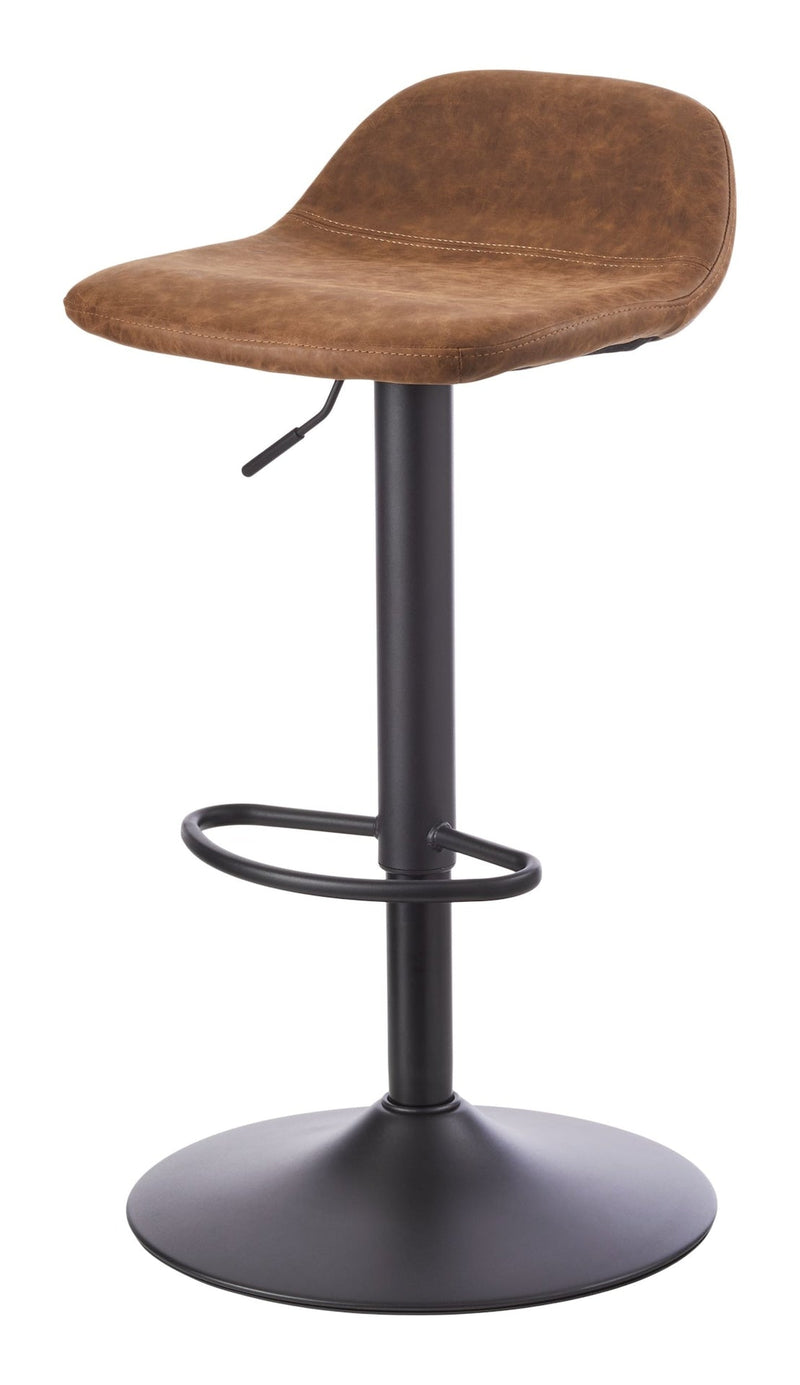 Canvas Luis Adjustable Height Gas Lift Swivel Bar Stool, Brown E4