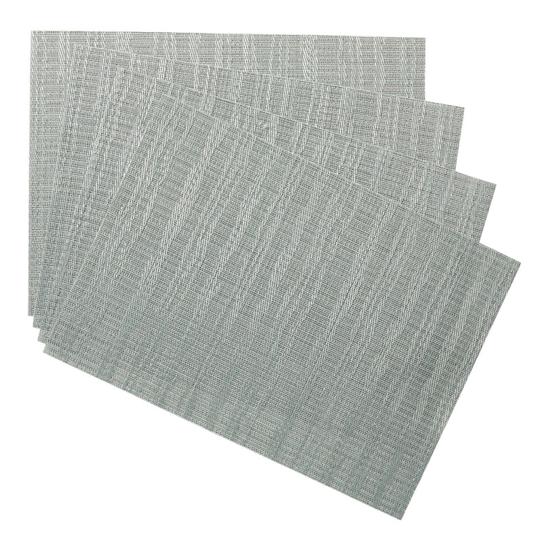CANVAS Lurex Rectangle Textilene Woven Placemat, Sage, 13-in x 18-in, 4-pk H7