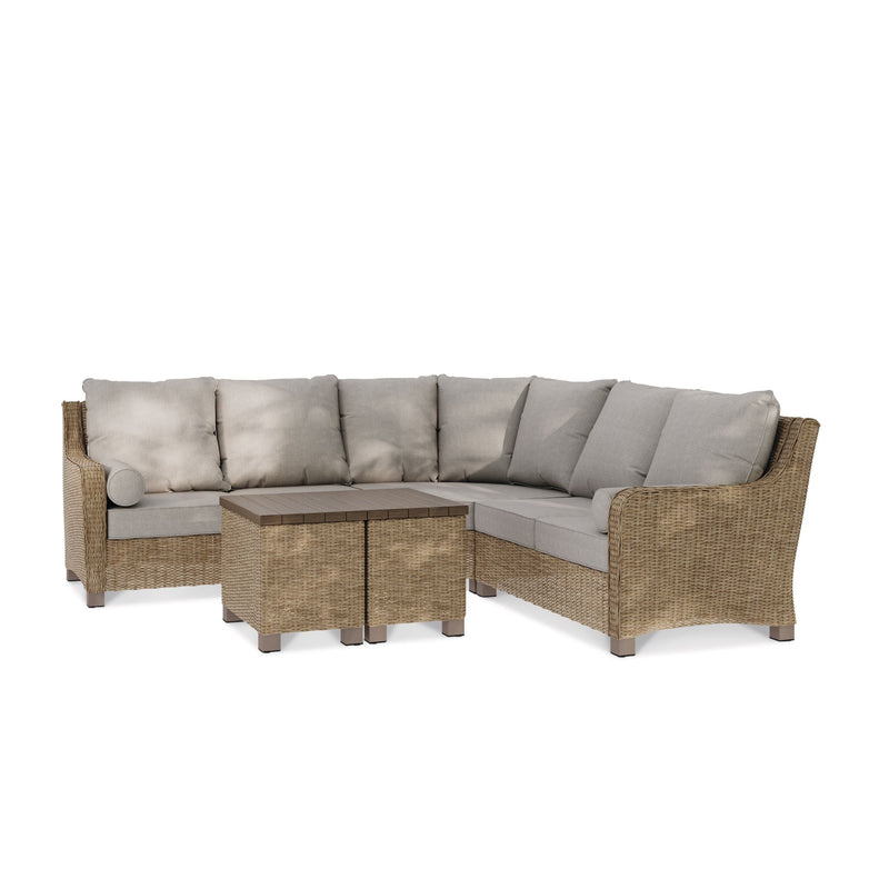 CANVAS Moraine All-Weather Wicker Outdoor/Patio Sectional Set, UV-Resistant Cushions, 5-pc N4
