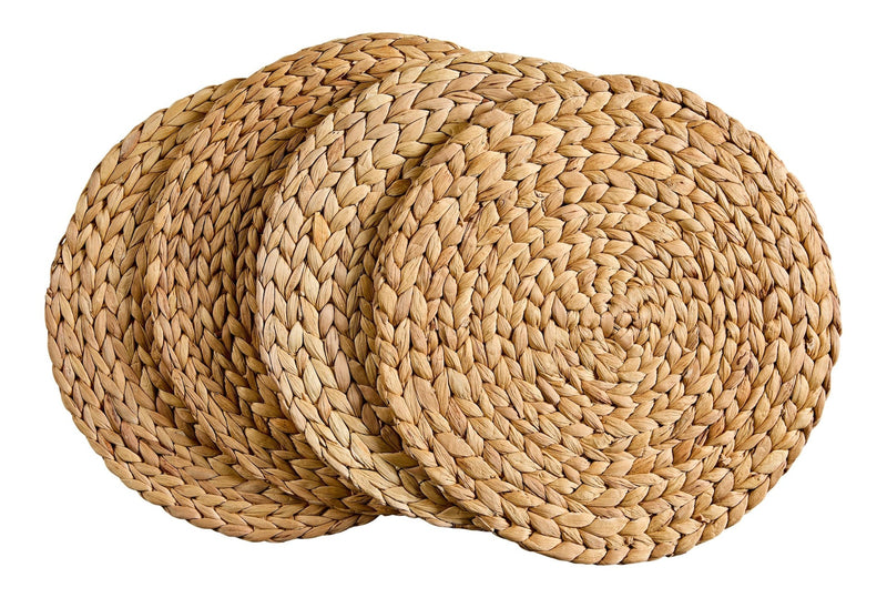 CANVAS Natural Round Paper Placemat/Charger, Beige, 4-pk M2