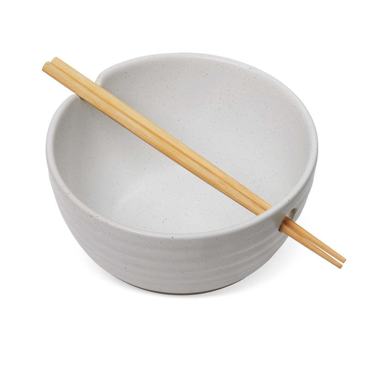CANVAS Noodle Bowl with Chopsticks Set, Serves 2, 4-pc, White