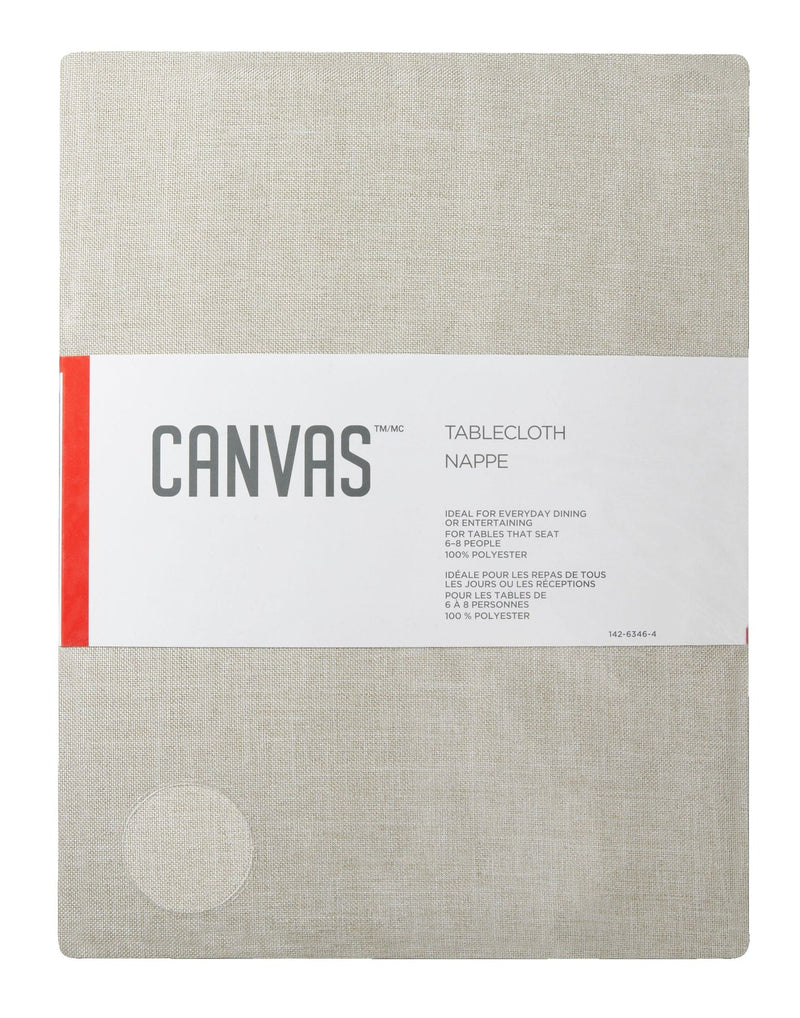 CANVAS Oatmeal Table Cloth, 60 x 84-in C1