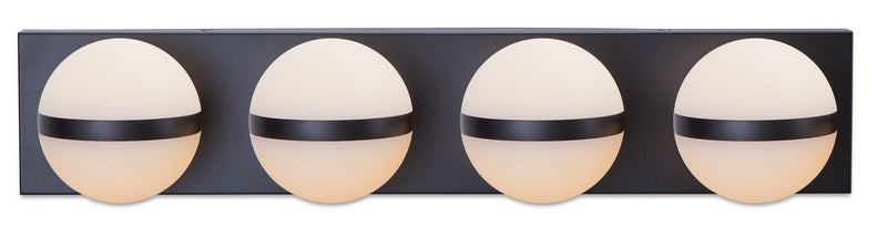 Canvas Orion 4-Light Vanity with Acrylic Glass, Black, 25-in P1