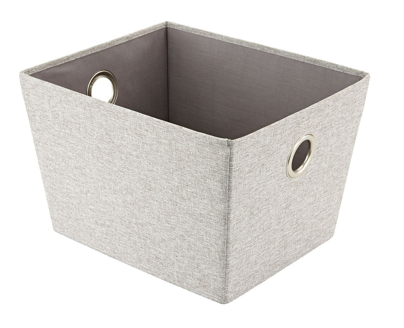 CANVAS Piper Rectangular Fabric Basket, Grey, 13.4 x 11 x 9-in B1