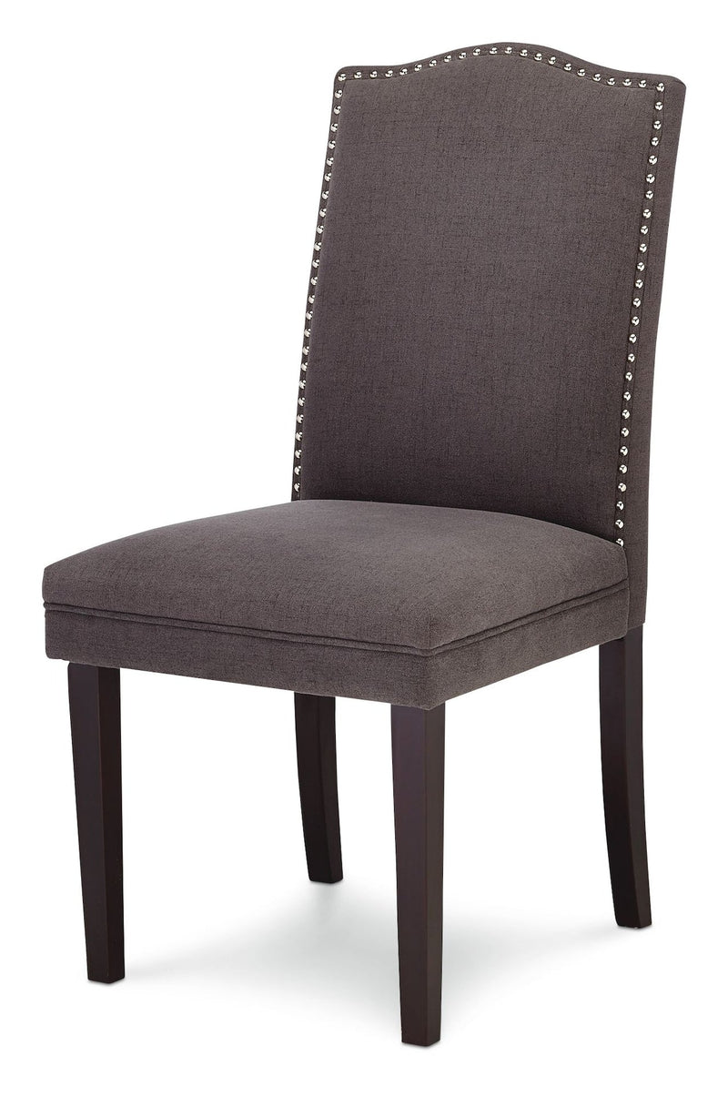 CANVAS Regent Nailhead Upholstered Dining Chairs with Solid Wood Legs (2-Piece Set), Grey F3