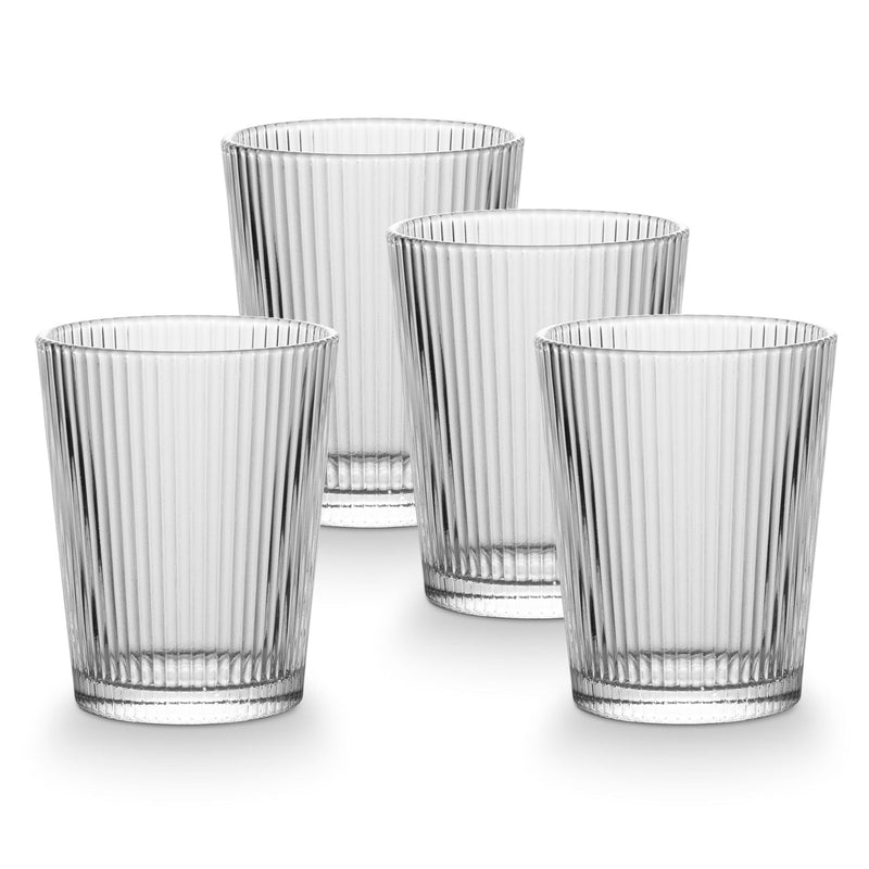 CANVAS Ribbed DOF Dinner Glass Set, Lead-free, 4-pc P6