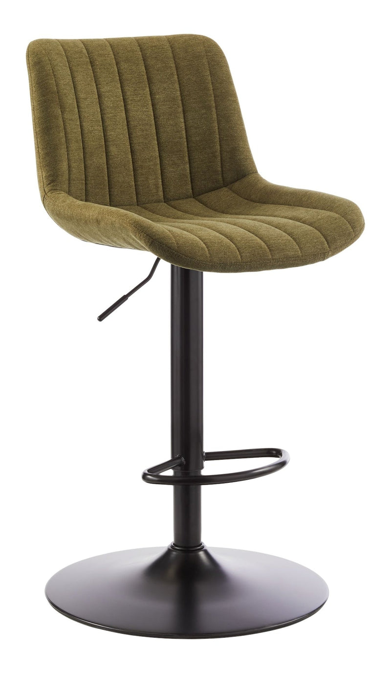 Canvas Rory Adjustable Height Gas-Lift Swivel Bar Stool, Green Z1