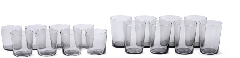 CANVAS Smoked Glassware Tumbler Set, 13 oz & 19 oz, 16-pc U8