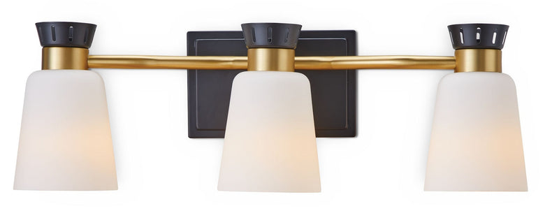 Canvas Springwater 3-Light Vanity with Opal Glass, Black D2