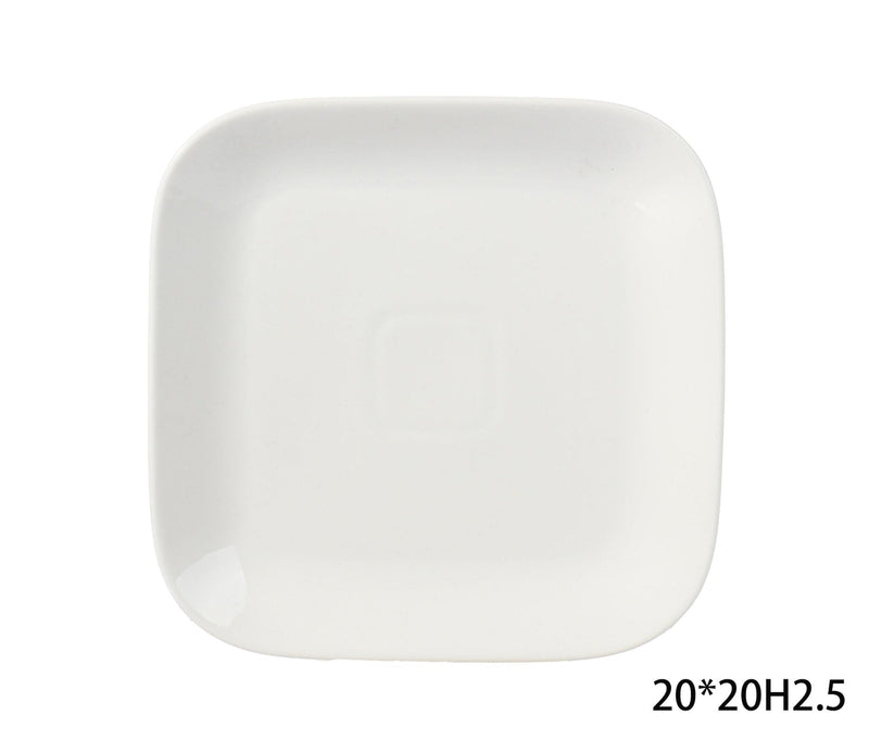 CANVAS Square Stoneware Side Plate, 8-in, White N4