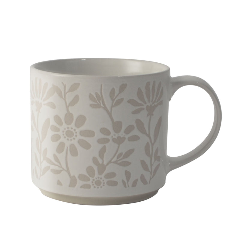CANVAS Stackable Floral Stoneware Mug, 16-oz D0