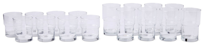 CANVAS Stacking Glassware Tumbler Set, 12 & 16 oz, 16-pc D6