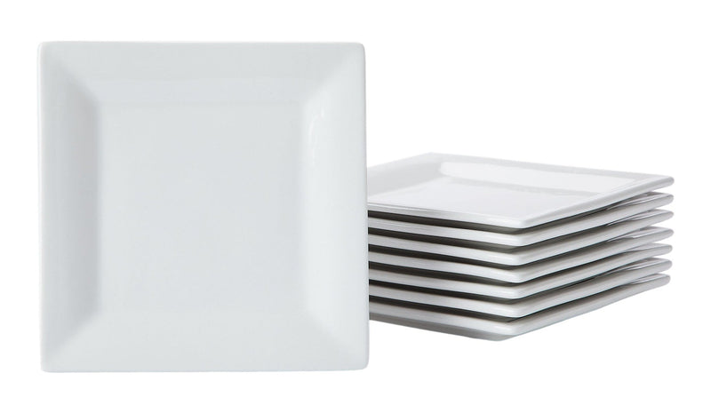 CANVAS Stoneware Appetizer Plates, Square, 8-pk Q2