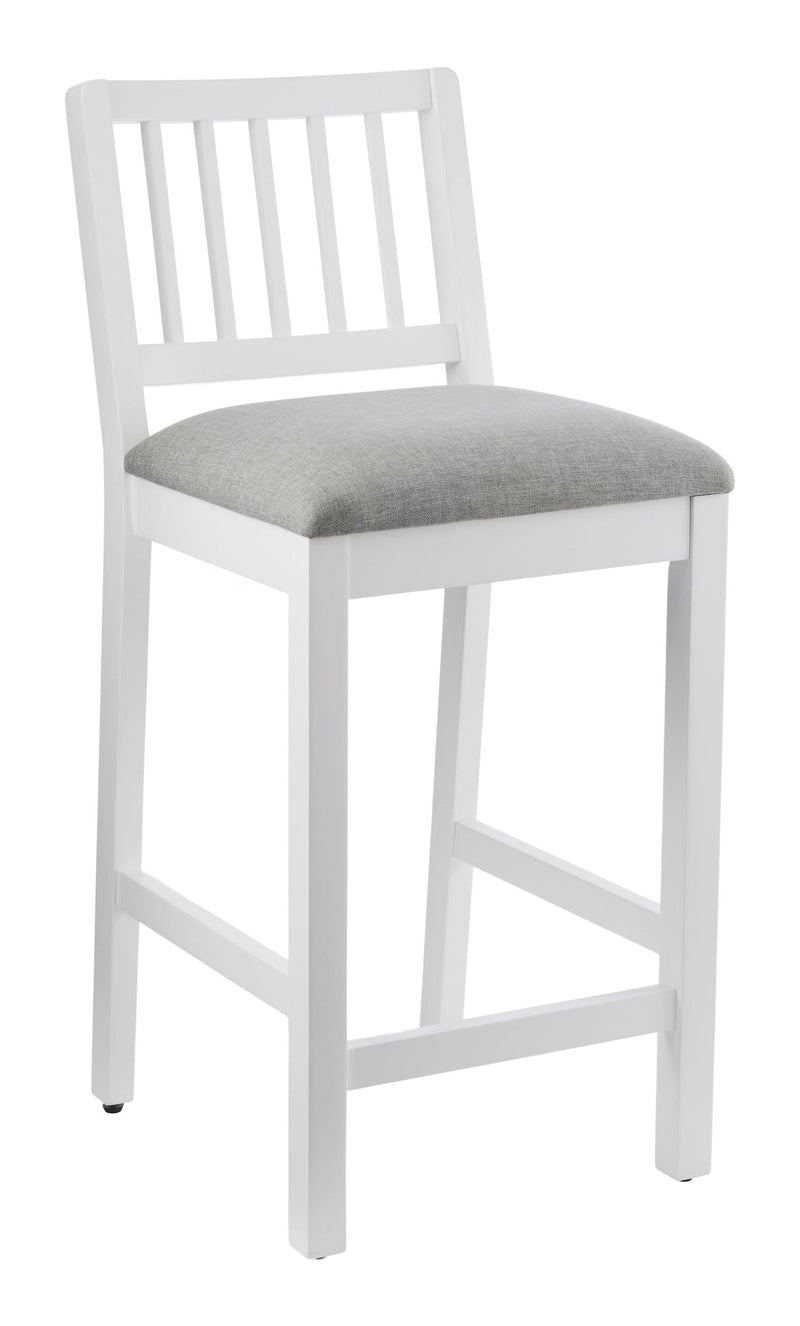 Canvas Theo Wooden Counter Stool with Footrest, White W1