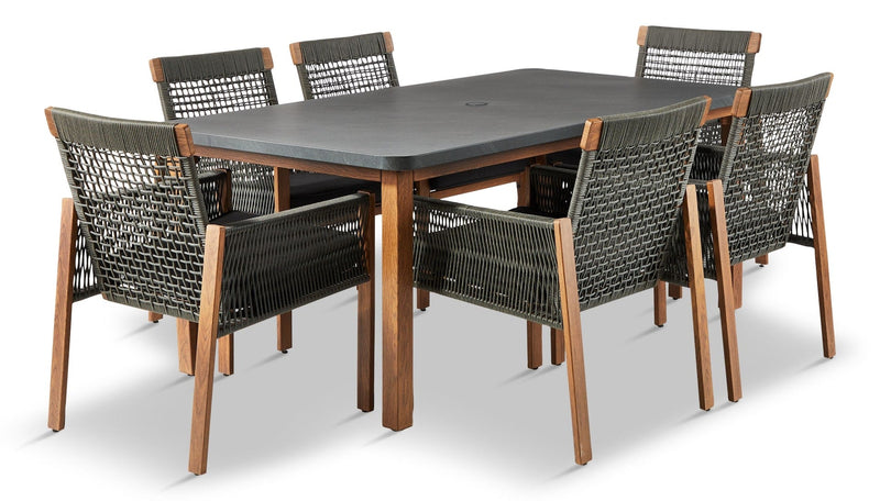 CANVAS Vernon All-Weather Wicker Casual Outdoor/Patio Dining Set, 7-pc R2