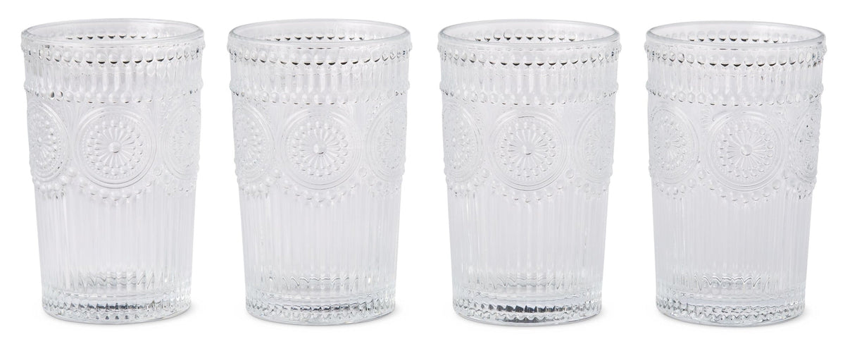 CANVAS Vintage Embossed Glass Tumbler Set, 4-pk