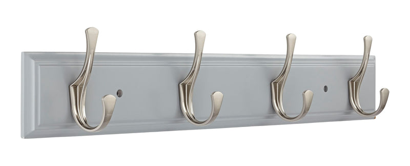 CANVAS Voisin Stainless Steel 4-Hook Rail, Flint Grey, 27-in X0