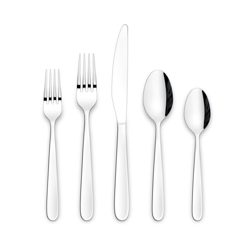CANVAS Wembury Scoop Handle Flatware Set, Stainless Steel, Serves 10, 50-pc J0