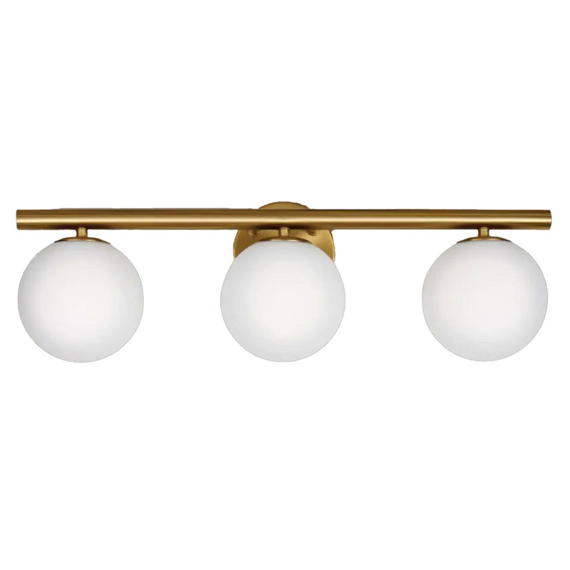 CANVAS Winslow 3-Light Vanity Light Fixture with Opal Glass Shades, Brushed Gold K7