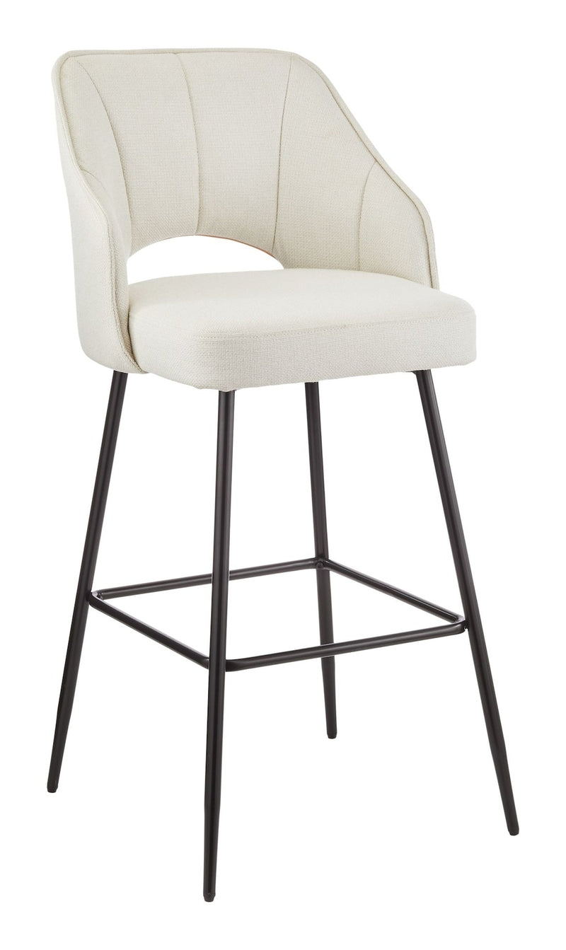 Canvas Yael Elegant Elevated Bar Stool with Back Rest, Creme X1