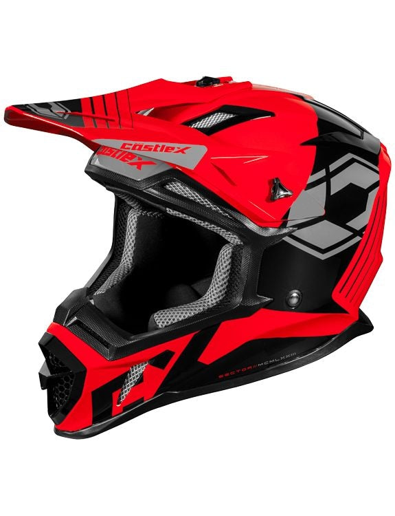Castle X CX200 Sector MX Helmet, Red F2