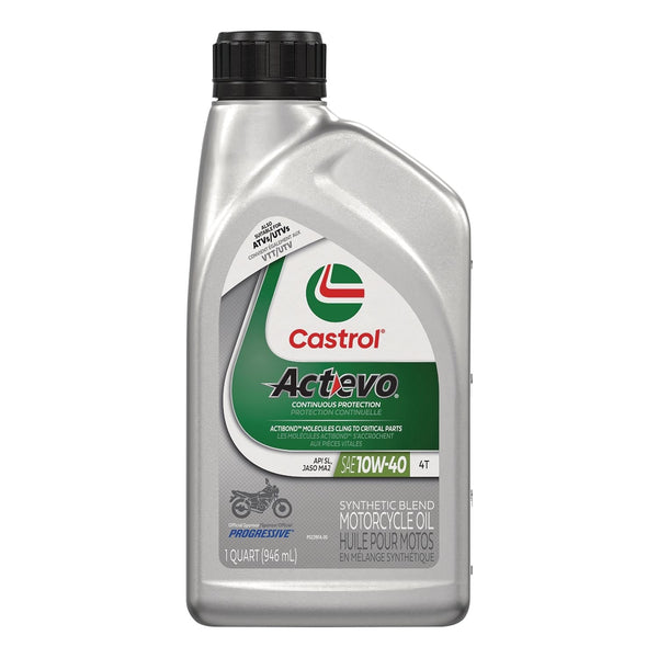 Castrol Actevo Motorcycle Oil 4T 10W40, 946-mL Q7
