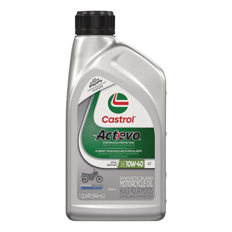 Castrol Actevo Motorcycle Oil 4T 10W40, 946-mL Q7