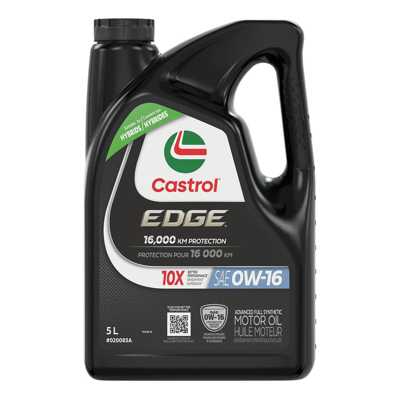 Castrol EDGE 0W16 Advanced Synthetic Motor Oil, 5-L K2