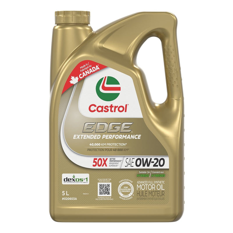 Castrol EDGE Extended Performance 0W20 Synthetic Engine/Motor Oil, 5-L O0