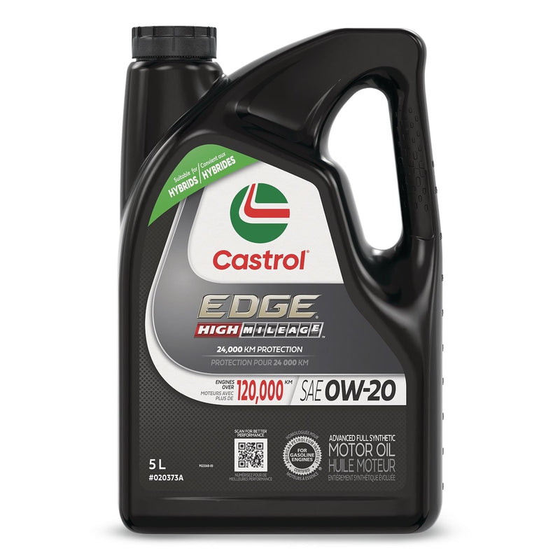 Castrol EDGE High Mileage 0W20 Synthetic Engine/Motor Oil, 5-L T7