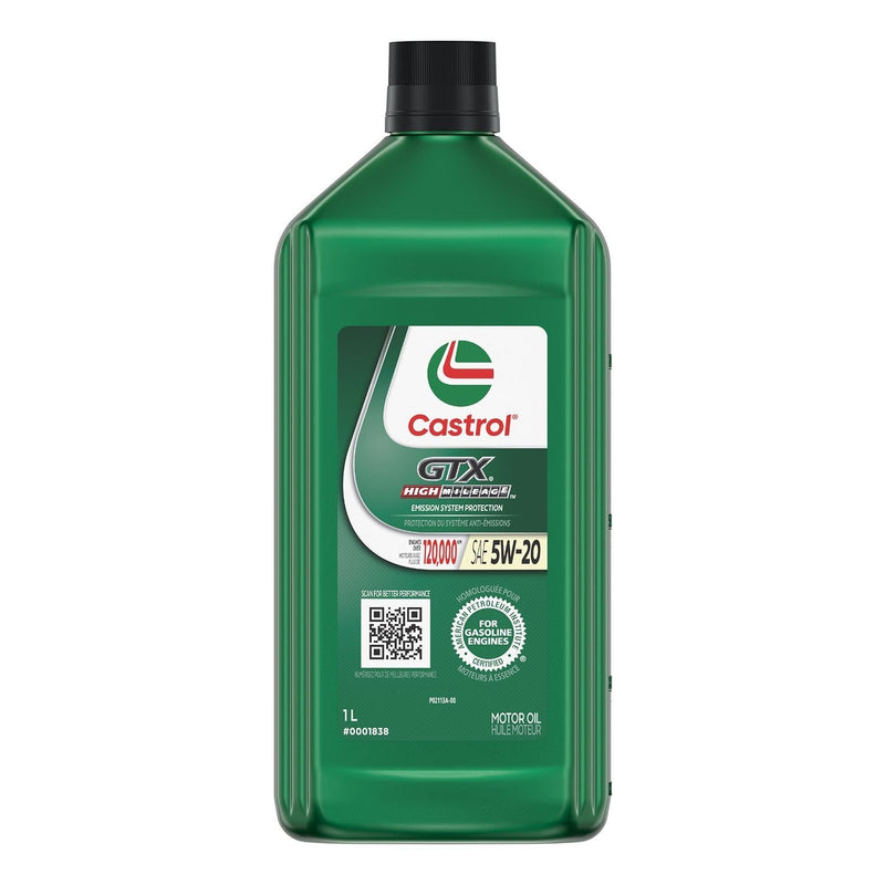 Castrol GTX High Mileage 5W20 Conventional Engine/Motor Oil, 1-L G6