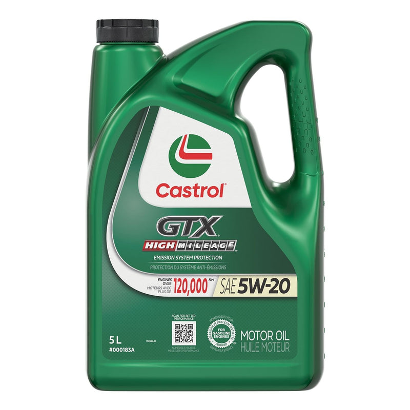 Castrol GTX High Mileage 5W20 Conventional Engine/Motor Oil, 5-L Z0
