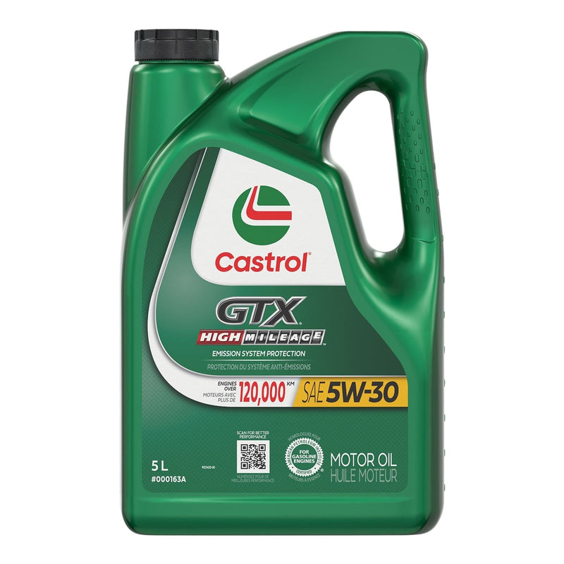 Castrol GTX High Mileage 5W30 Conventional Engine/Motor Oil, 5-L H1