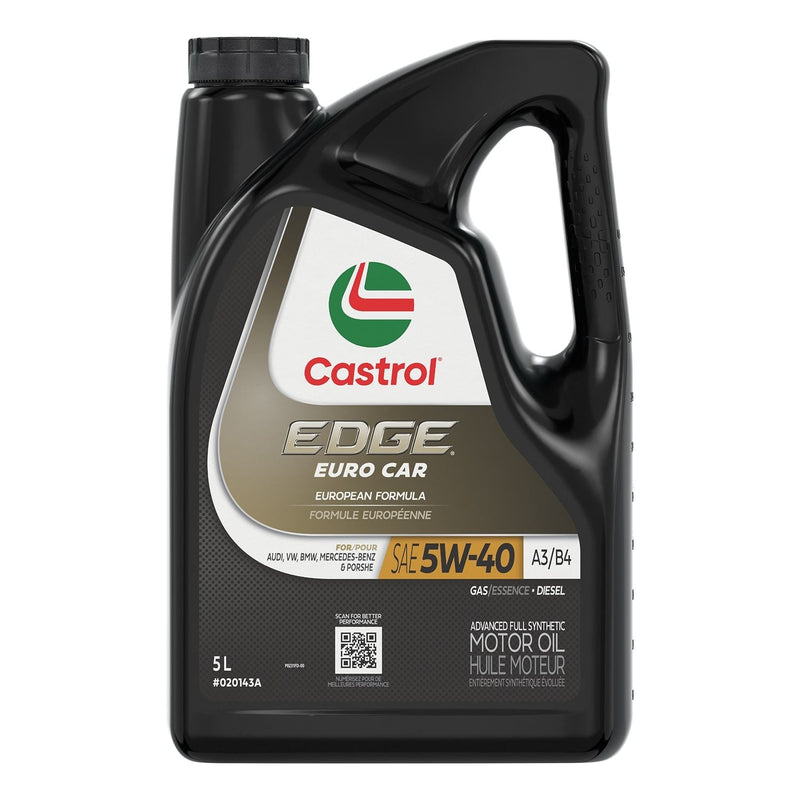 CastrolEDGE Euro A3/B4 5W40 Advanced Synthetic Engine/Motor Oil, 5-L S1