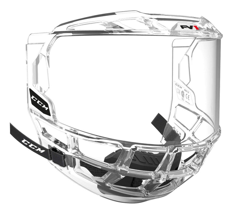 CCM FV1 Full Hockey Helmet Mask/Shield/Bubble, Junior, Clear R1
