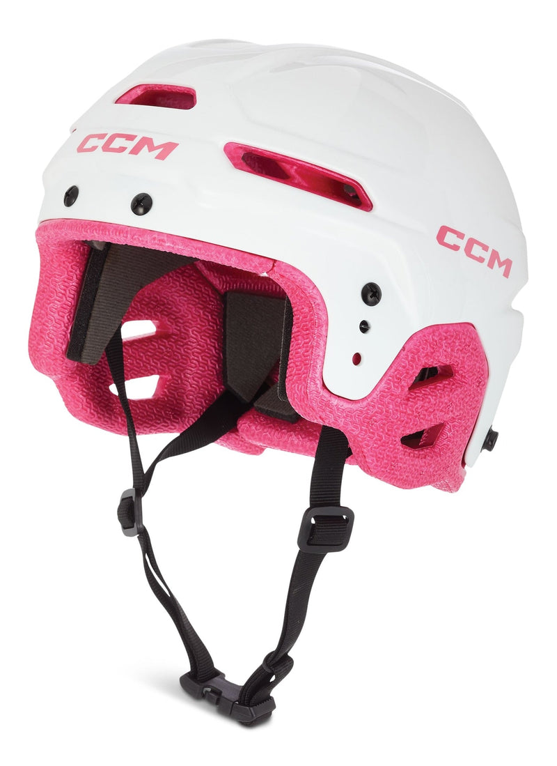 CCM Multi-Sport Hockey Helmet, Youth, White/Pink E1