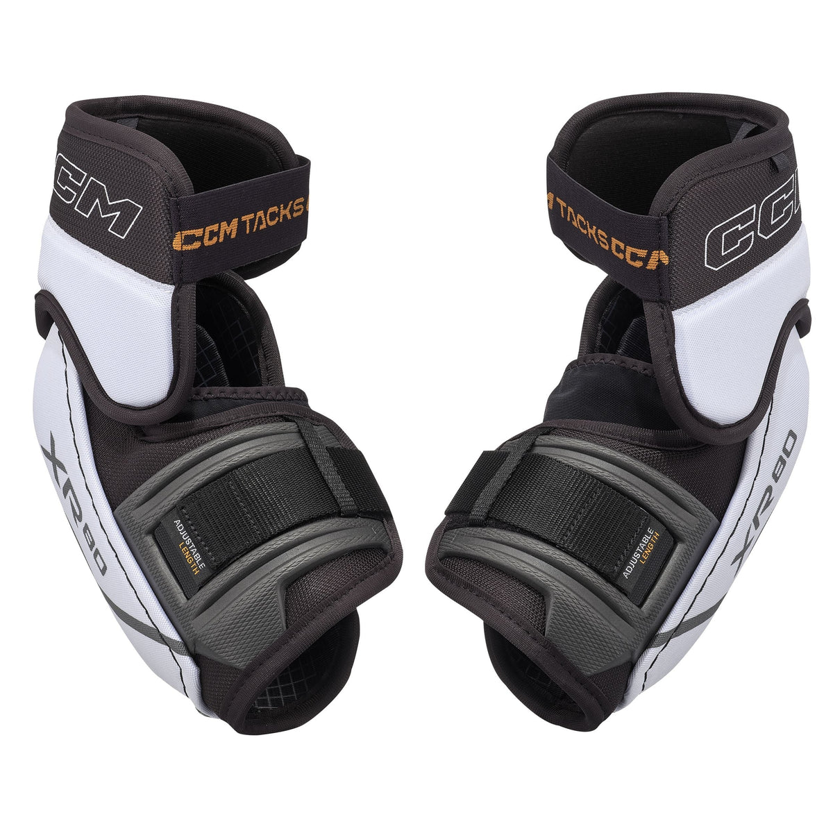CCM Tacks XR80 Hockey Elbow Pads, Senior, Black/White/Grey, Assorted Sizes