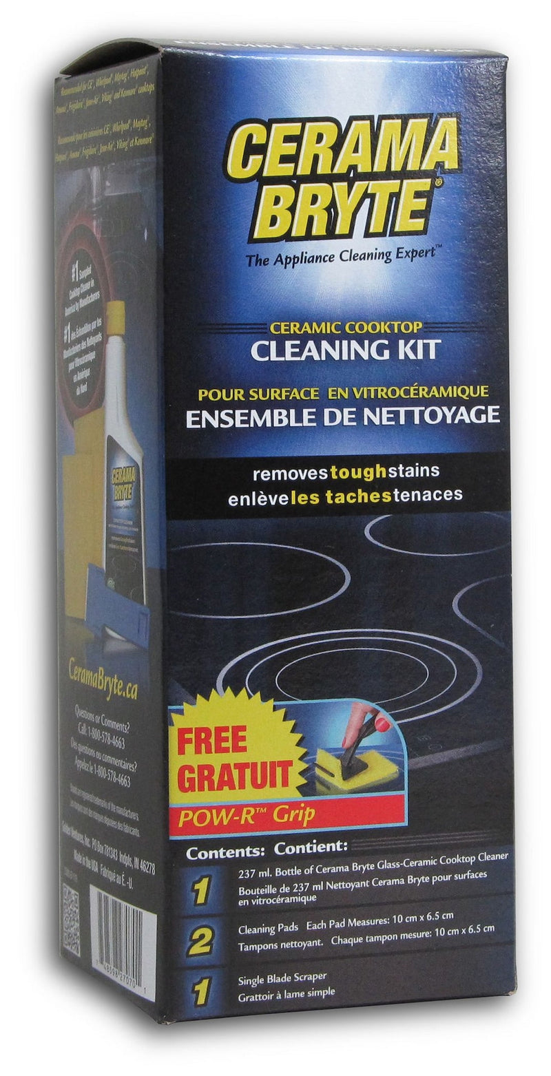 Cerama Bryte Ceramic Cooktop Cleaning Kit, 237-mL, Includes Cream Cleanser, 2 Pads and 1 Scraper C2
