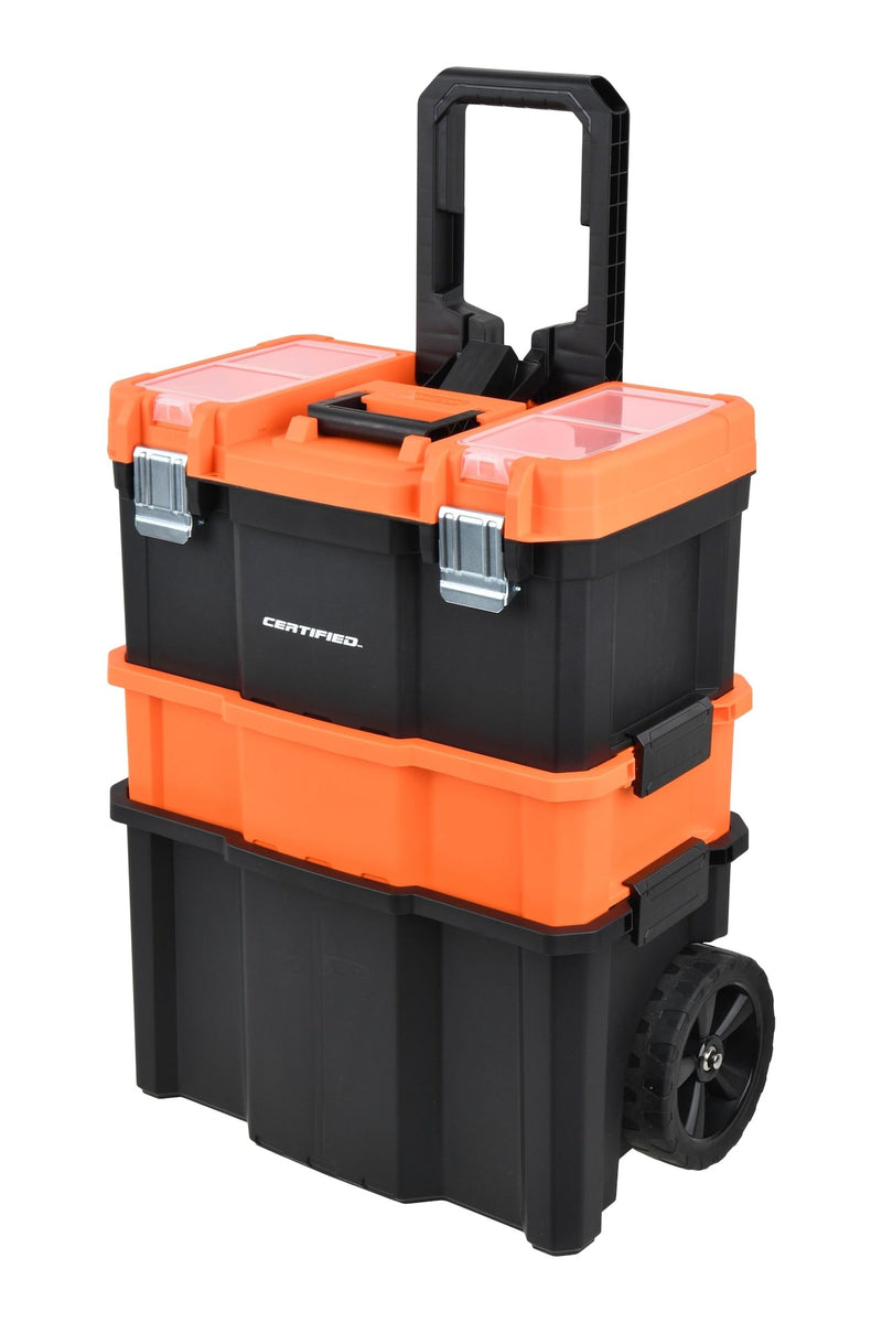 Certified Rolling Mobile Toolbox with 2 Organizers, Orange W6