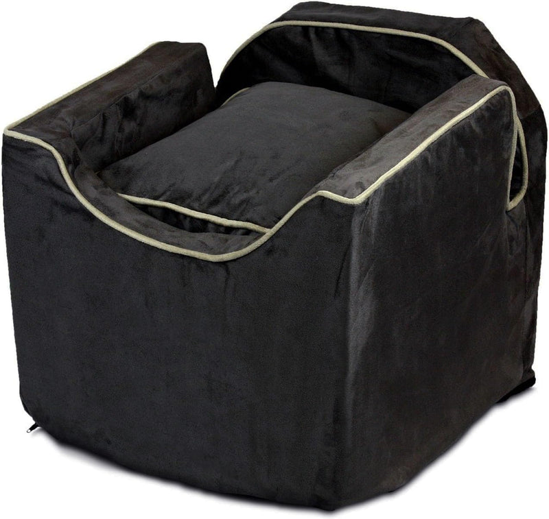 Dog Car Seat: Lookout I Dog Booster Car Seat for Dogs Small 5-15 lbs, Size: Small, Fabric: Black Diamond, Pet Car Seat to Alleviate Car Sickness for Dogs, Removable Machine Washable Cover U4