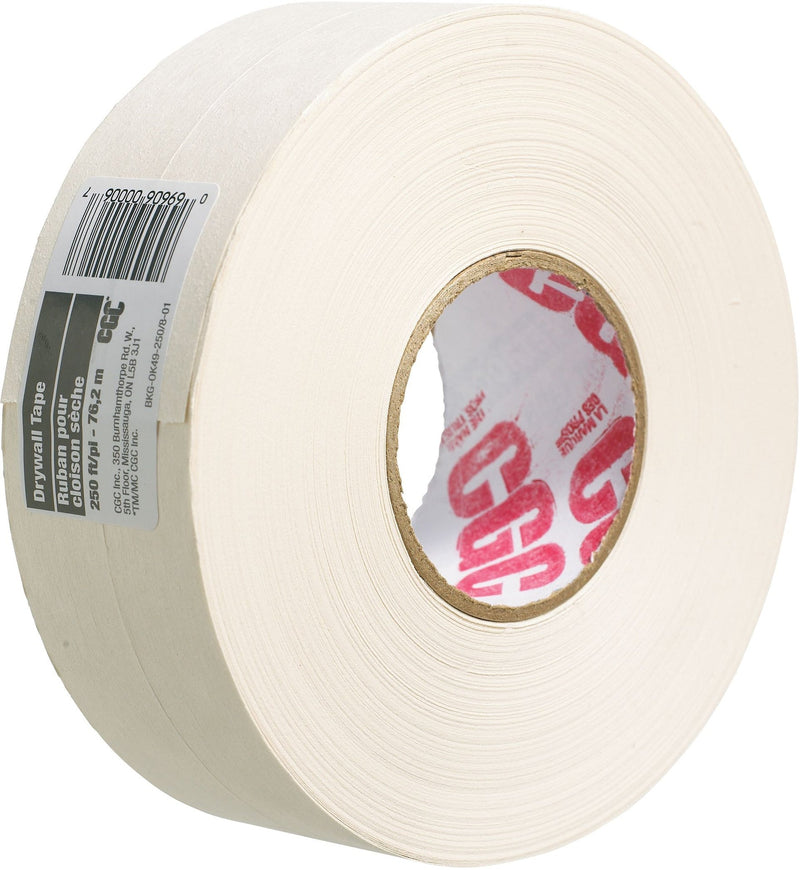 CGC Drywall Paper Joint/Wallboard Tape Pre-Creased, Superior Bond, White, 2-1/16-in x 250-ft R6
