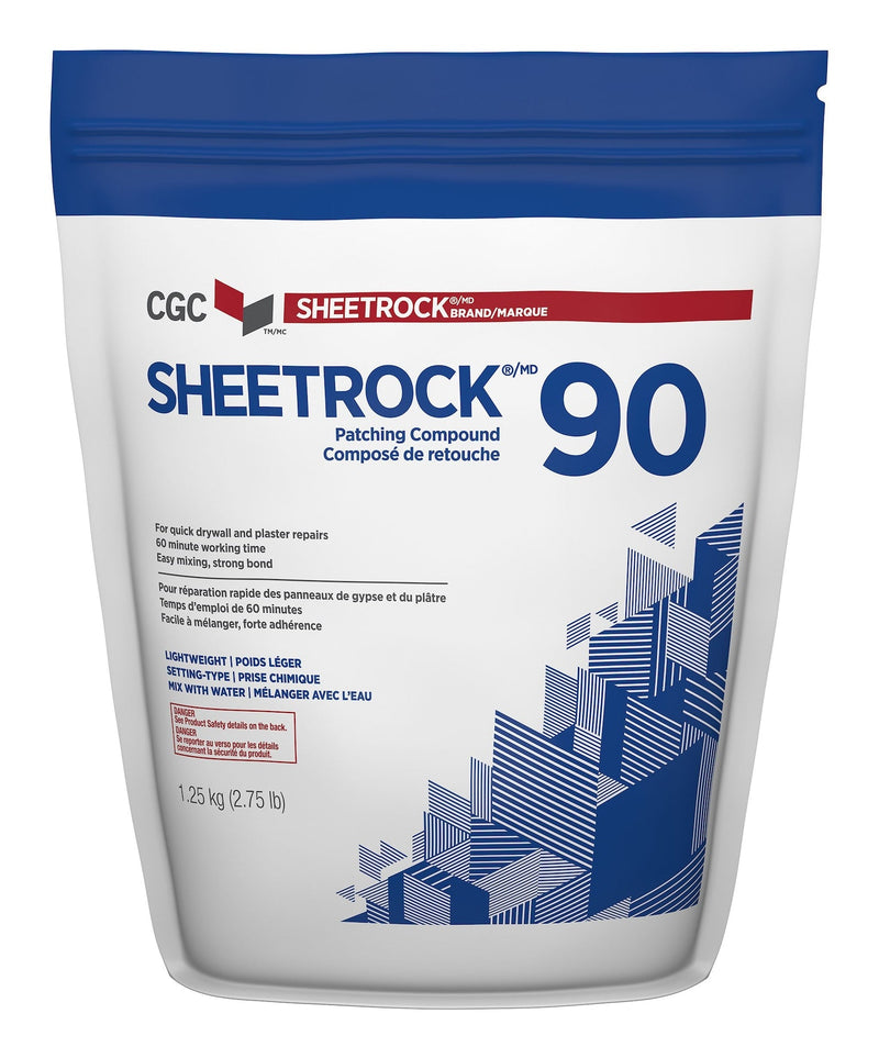 CGC Sheetrock 90 Easy-Mix Patching Compound For Drywall & Plaster Repair, Low VOC, 1.25-kg I0